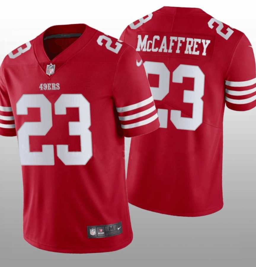 Men & Women & Youth San Francisco 49ers #23 Christian McCaffrey Red Vapor Untouchable Stitched Jersey->new york jets->NFL Jersey
